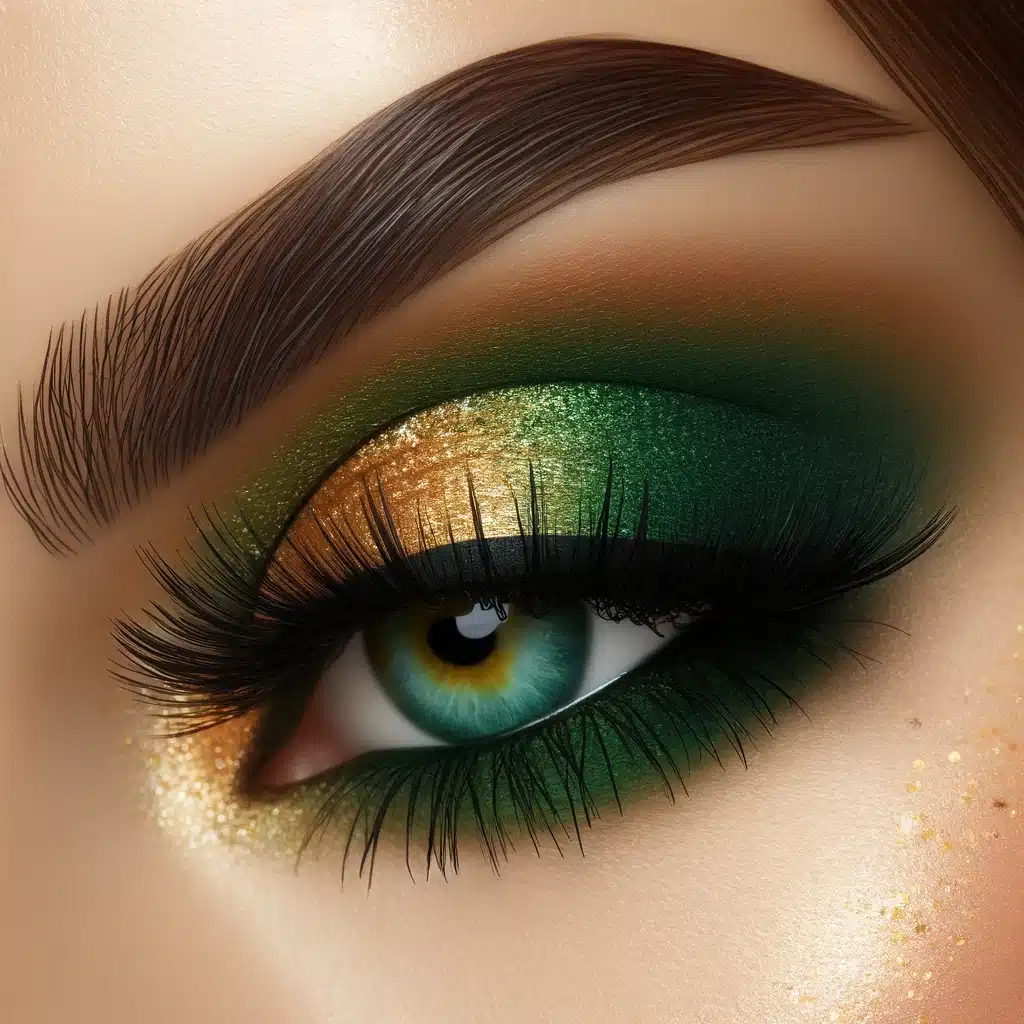 trucco verde e oro