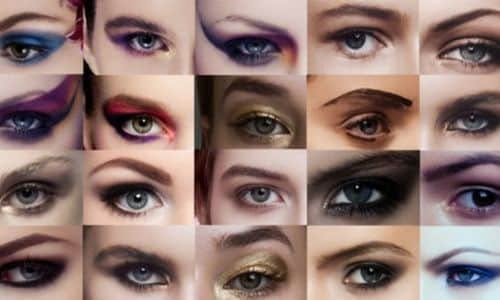foto di diverse gradazoni di colore dell'iride con ogni tipo di trucco adatto ad esse